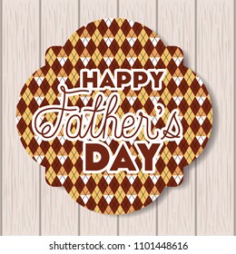 happy fathers day card with wooden background and frame