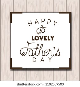 happy fathers day card with wooden background