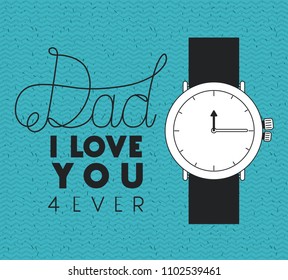 happy fathers day card with wristwatch