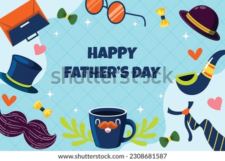 Happy fathers day celebration background. Father's Day poster or banner template. Greeting card, presents, gift box. I love love you dad. Vector illustration. June 18. Sale poster, Promotion. best dad ストックフォト © 