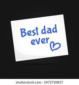 Happy Father's Day celebration card design isolated on dark background.