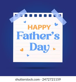 Happy Father's Day celebration card design isolated on blue background.