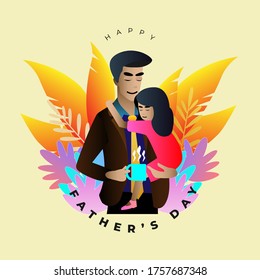 Happy Father's Day celebration concept. Happy fathers day card. Vector illustration