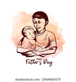 Happy Father's day celebration elegant beautiful card vector