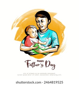 Happy Father's day celebration elegant beautiful card vector