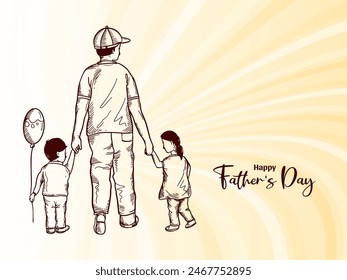 Happy Father's day celebration modern greeting card vector