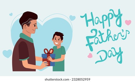 Happy father's day celebration vector card illustration.