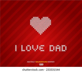 Happy Father's Day celebrations poster, banner or flyer design with stylish text I love You Dad on brown background. Vector EPS 10 illustration.