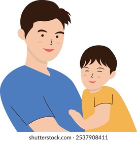 Happy Father's Day Character on White Background. Vector Illustration in Flat Style