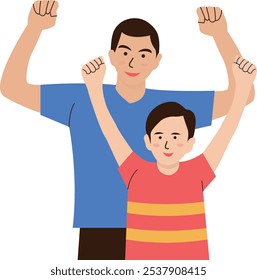 Happy Father's Day Character on White Background. Vector Illustration in Flat Style