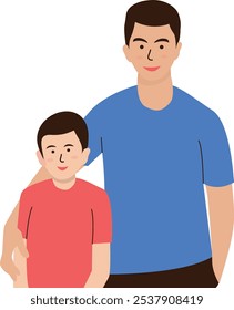 Happy Father's Day Character on White Background. Vector Illustration in Flat Style
