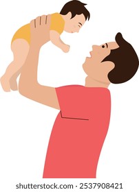 Happy Father's Day Character on White Background. Vector Illustration in Flat Style