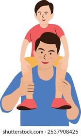 Happy Father's Day Character on White Background. Vector Illustration in Flat Style