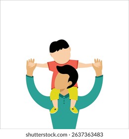 Happy Father's Day Character on white background, father's day cartoon vector illustration