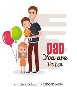 happy fathers day characters with balloons air