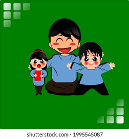 happy fathers day chibi character