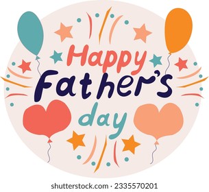 Happy Father's day clipart hand drawn. Stock vector illustrator.
