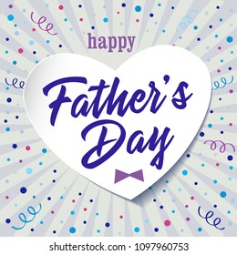 Happy father's day colored greetings. Happy Fathers Day calligraphy elements, isolated congrats standard square size. Dad is my king celebrating congratulating template. Light colorful background.