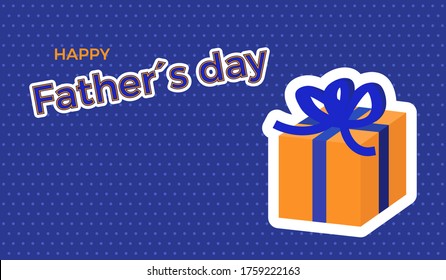 Happy Fathers day colorful banner. Vector illustration