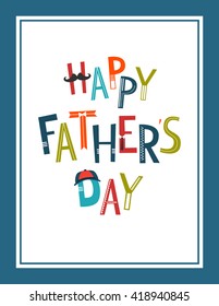 Happy Father's day colorful card template, Vector.