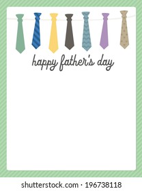 Happy Father's Day Colorful Ties Message Template - Vector