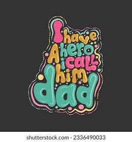 happy fathers day colorful typography