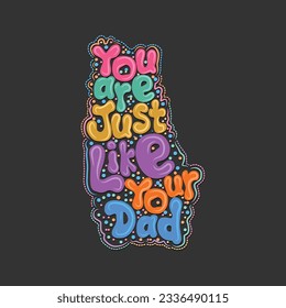 happy fathers day colorful typography