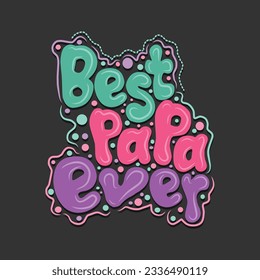 happy fathers day colorful typography