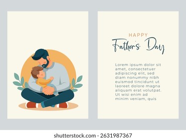 Happy Father's day concept cards set, abstract vector illustration design