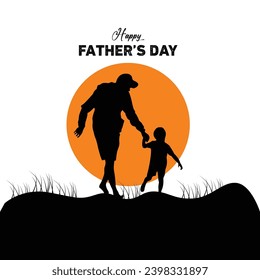 Happy Father's Day Concept. Father's day celebrated every year third Sunday in June. A father throws his child into the sky with the sunny background.