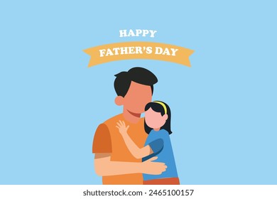 Happy father's day concept. Colored flat vector illustration isolated.