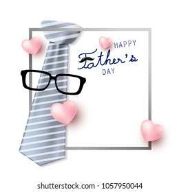 Happy father's day concept design of necktie and glasses with mustache vector illustration