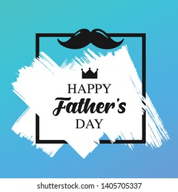 Happy father's day concept design of with mustache vector illustration - Vektör