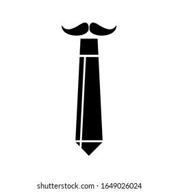Happy Father's Day concept with mustache and neck tie on white background, design vector illustration