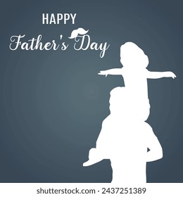 Happy fathers day concept with silhouette design