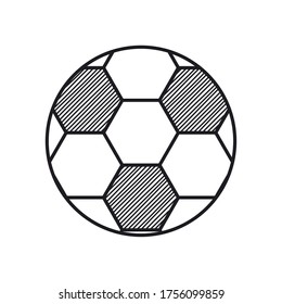 Happy fathers day concept, soccer ball icon over white background, line style, vector illustration