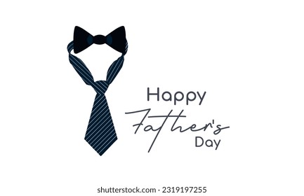 Happy father's day concept with tie on isolated background. This day celebrates fatherhood and male parenting.