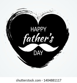 Happy fathers day concept. Vector typography with hand drawn heart for designs, greeting cards, banners etc.