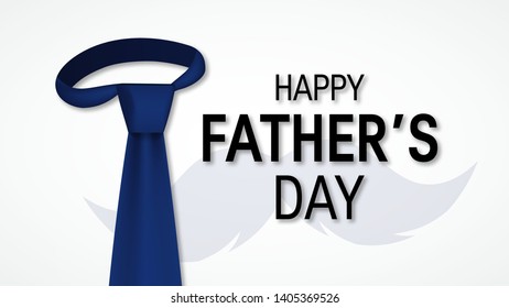Happy fathers day concept. Vector typography with tie for horizontal designs, greeting cards, banners etc.