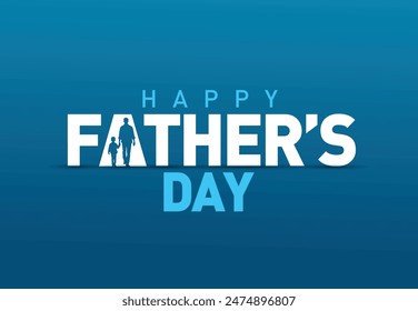 Happy Father's day concept vector background. Father and kid with text happy father's day.