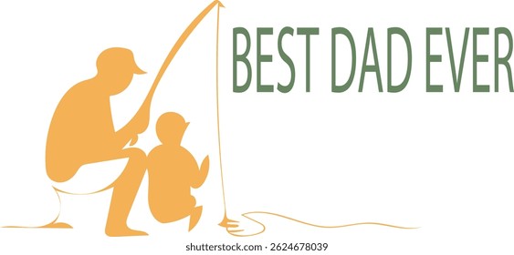Happy Father's day concept vector background. Father giving son ride on back. Father and son with text happy father's day