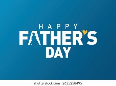 Happy Father's day concept vector background. Father and kid with text happy father's day.