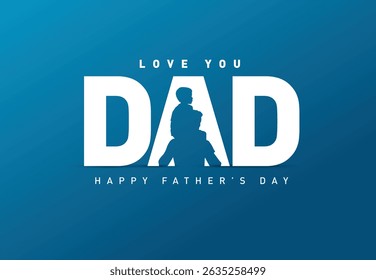 Happy Father's day concept vector background. Father and kid with text happy father's day.