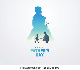Happy Father's day concept vector background. Father and kid with text happy father's day.