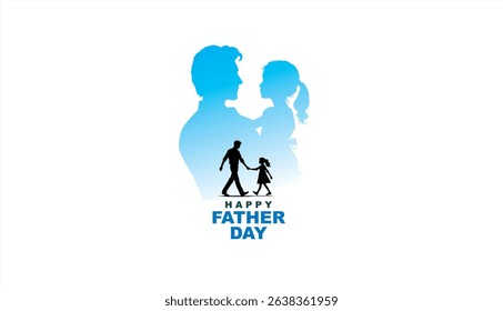 Happy Father's day concept vector background. Father and kid with text happy father's day