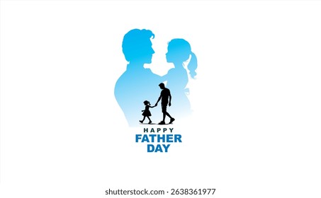 Happy Father's day concept vector background. Father and kid with text happy father's day