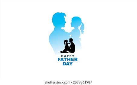 Happy Father's day concept vector background. Father and kid with text happy father's day