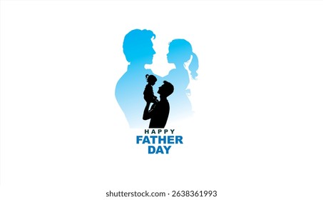Happy Father's day concept vector background. Father and kid with text happy father's day
