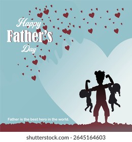 Happy Father's Day concept vector love background