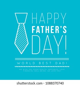 Happy father's day. Congratulation in the fashionable style of minimalism with geometric shapes
